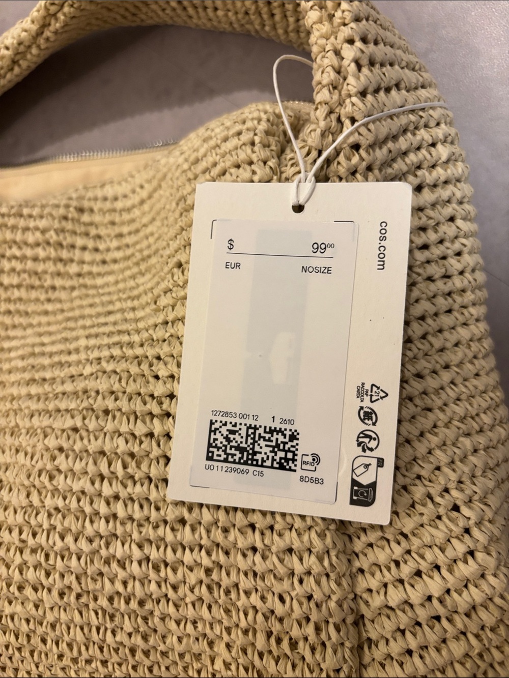 COS Raffia Slouchy Tote - NWT - Picture 6 of 6